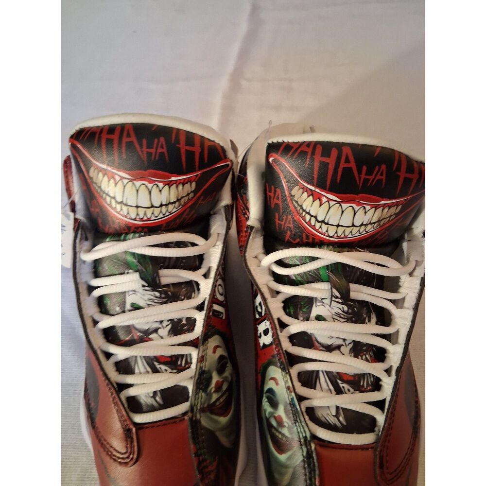 Joker Sneakers Red Black Ha Ha Ha Theme Cosplay Kids Size 5.5 - Picture 6 of 15